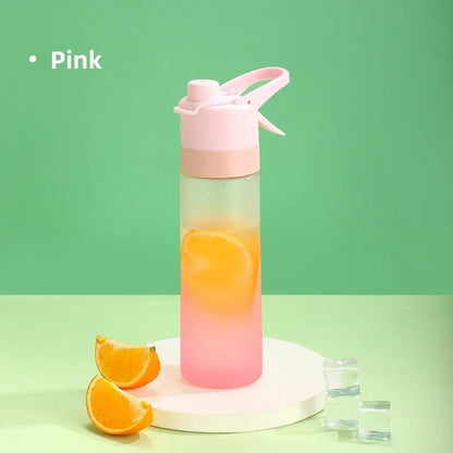 Gradient Frosted Straw Plastic Spray Mug Large Capacity Drinking Water Bottle Exercise Outdoor Sports Portable Handheld Cups