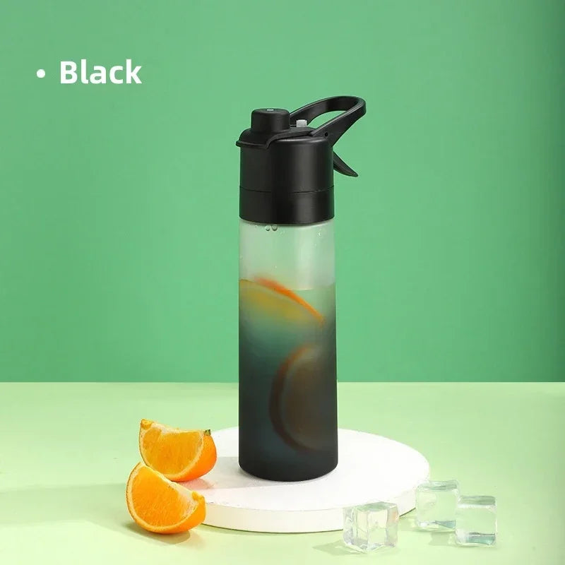 Gradient Frosted Straw Plastic Spray Mug Large Capacity Drinking Water Bottle Exercise Outdoor Sports Portable Handheld Cups