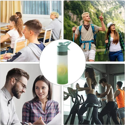 Gradient Frosted Straw Plastic Spray Mug Large Capacity Drinking Water Bottle Exercise Outdoor Sports Portable Handheld Cups