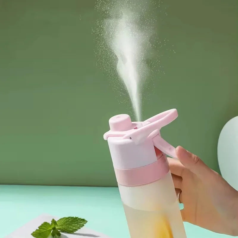 Gradient Frosted Straw Plastic Spray Mug Large Capacity Drinking Water Bottle Exercise Outdoor Sports Portable Handheld Cups